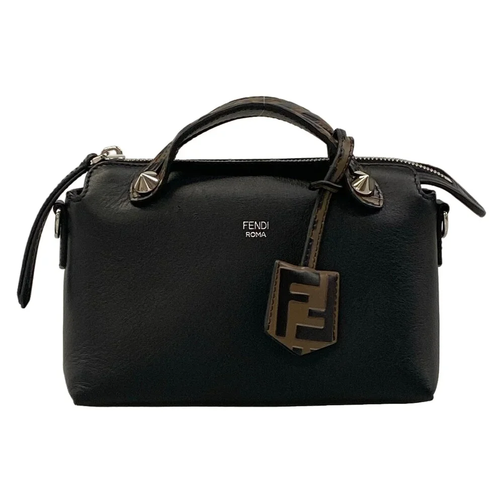 Fendi Mini By The Way Handbag 8BL145 Black Dark Brown